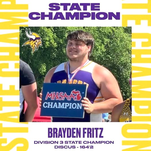 Bronson’s Fritz State Champ in Discus
